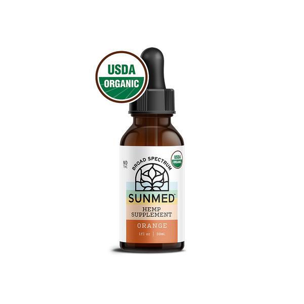 broad spectrum SunMed CBD hemp supplement orange tincture 1000 mg 